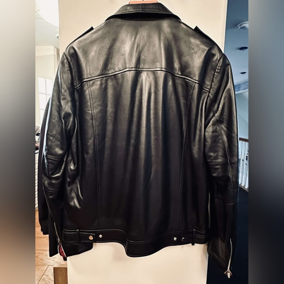NWOT Cadogan Apollo Leather Jacket - US XXL, Black/Red - Picture 2 of 8